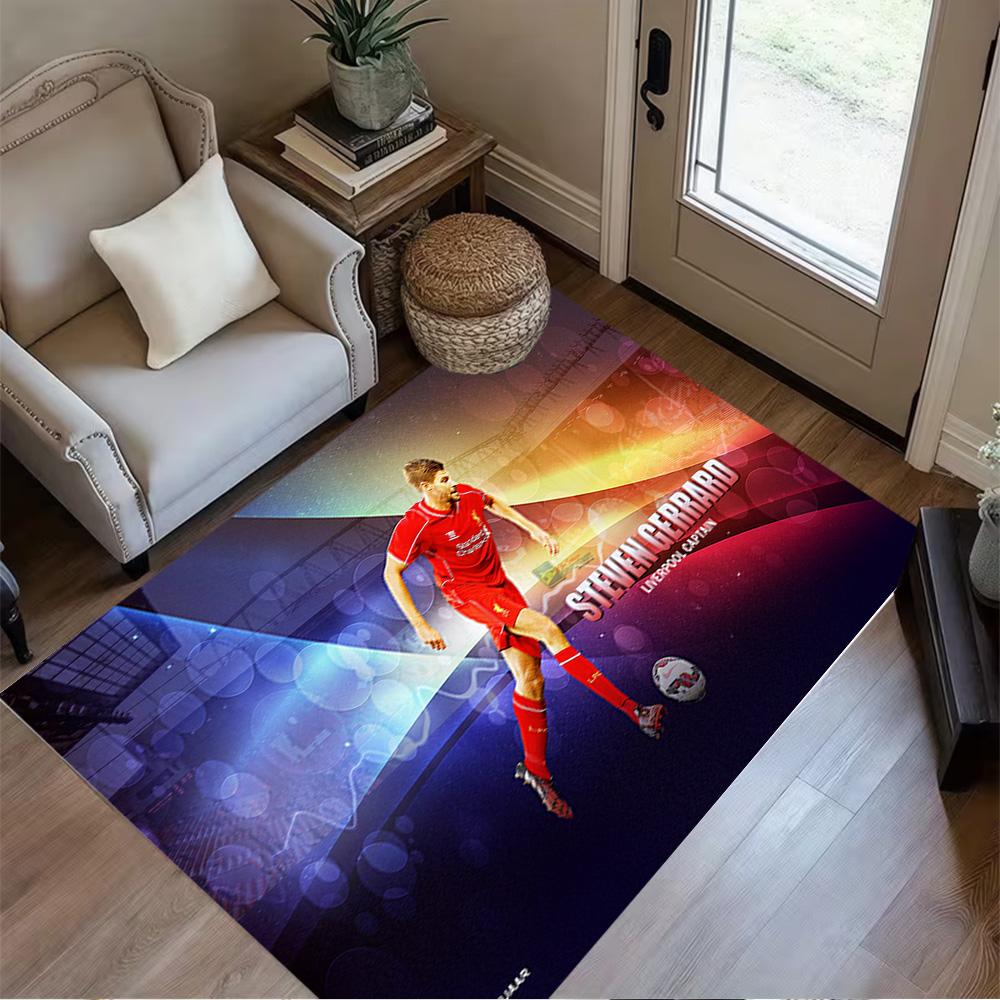Steven Gerrard Football Legend Floor Rug Office Rug Perfect for Dining Room Entryway Bedrooms Living Rooms Anti-slip Rug Decorate Offices