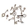 13Pcs Mix Jewelry Antique Vintage Old Look Skeleton Keys Tone Charms Pendants