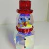 LED Prismatic Iridescent Snowman Ornaments USB Powered 3D Light Up Snowman Colorful Christmas Night Light for Home Party