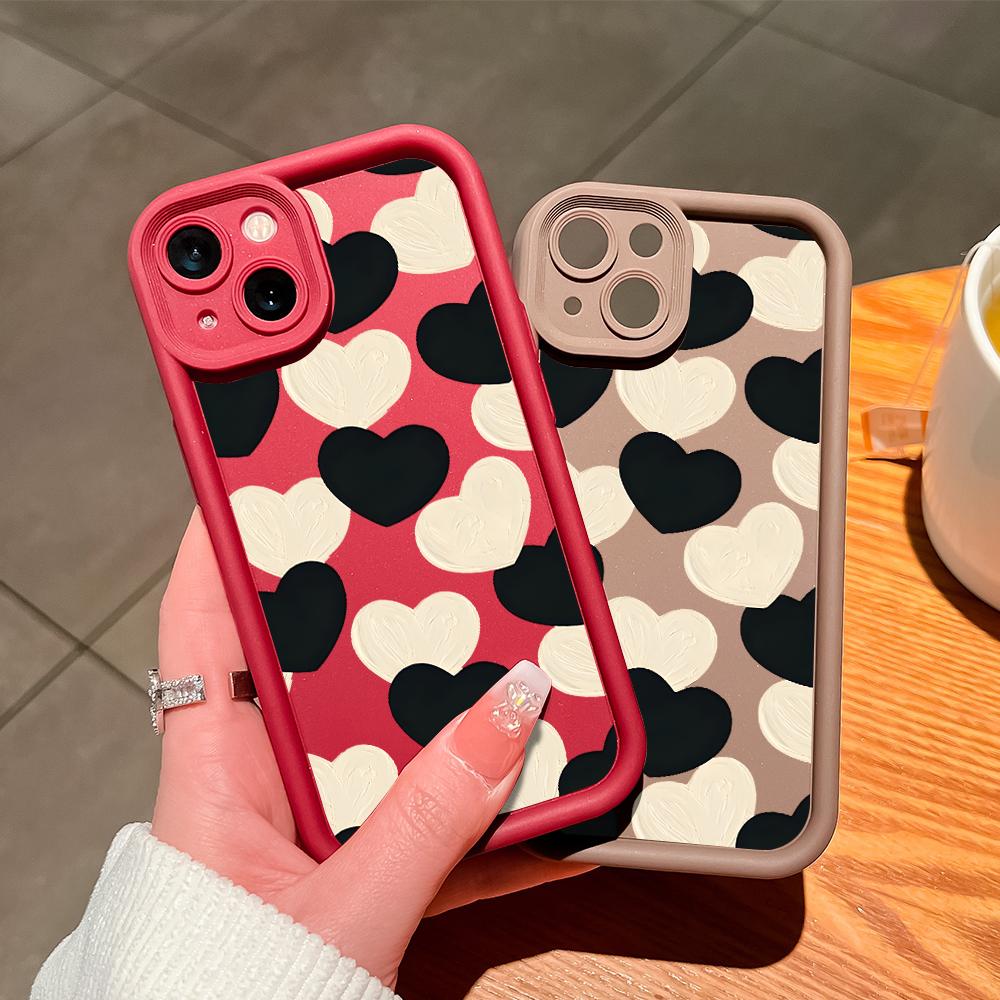 Силиконовый чехол для телефона Loves Love Heart с квадратной лестницей для Realme OPPO Reno VIVO Infinix Tecno Oneplus, полный чехол для камеры, противоударный резиновый чехол