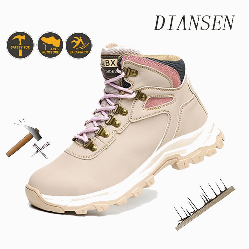 Women's Safety Shoes Steel Toe Puncture-Proof Work Shoes Non-Slip Lightweight Shoes Anti-smash Shoes for Warehouse & Logistic