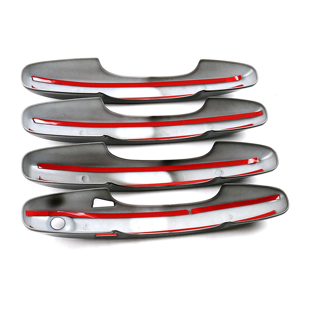 Carbon Fiber Printed For Ford Focus Exterior Side Door Handle Cover Moulding Chrome Trim Frame Bezel With 2 Smart