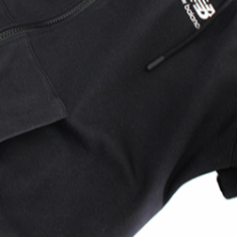 New Balance Nb ESSentialS Маленький логотип Французский Терри Мужская S и женская куртка с капюшоном на молнии Черный Nbmd