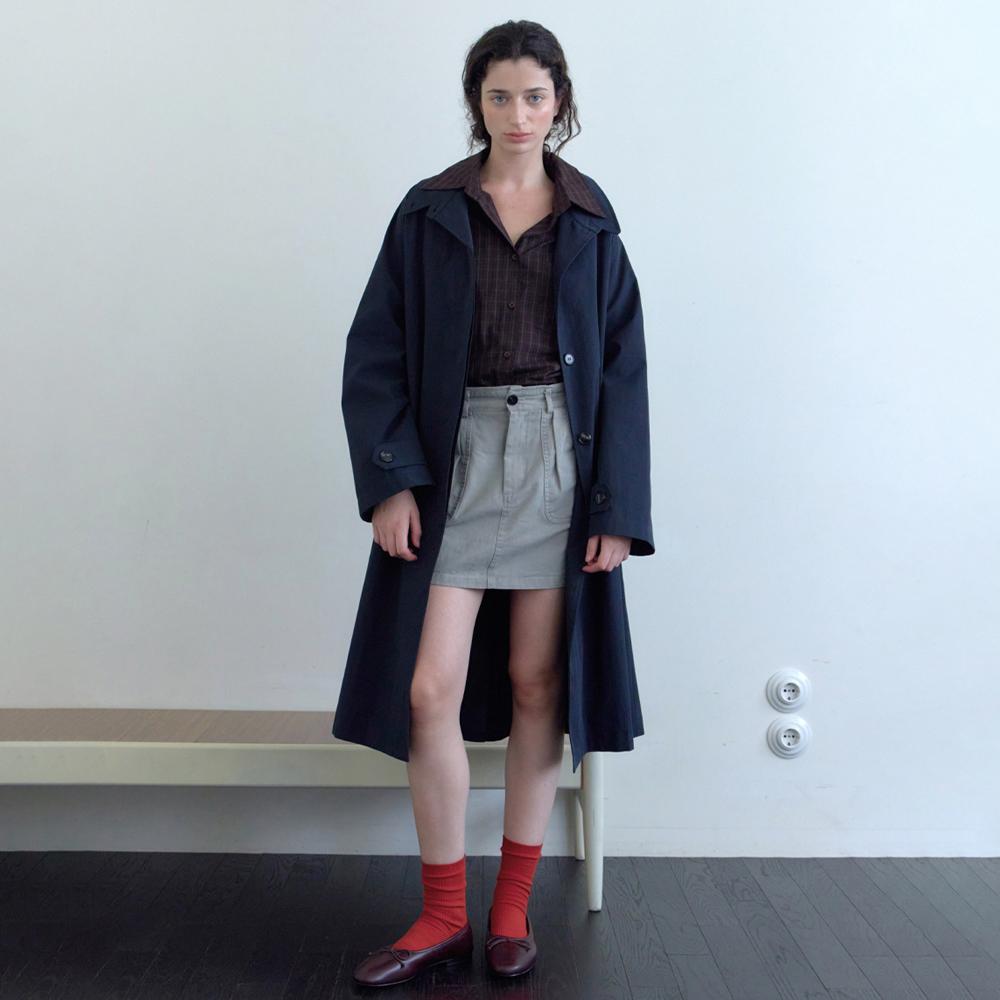 Элссибеуи Мягкая хлопковая мини-юбка_Серая