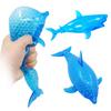 Акула с наполнителем из бусин, сжимаемая игрушка для снятия стресса, синий дельфин, сенсорная игрушка, мягкий шар для снятия стресса, имитация морского животного, сжималка-фиджет