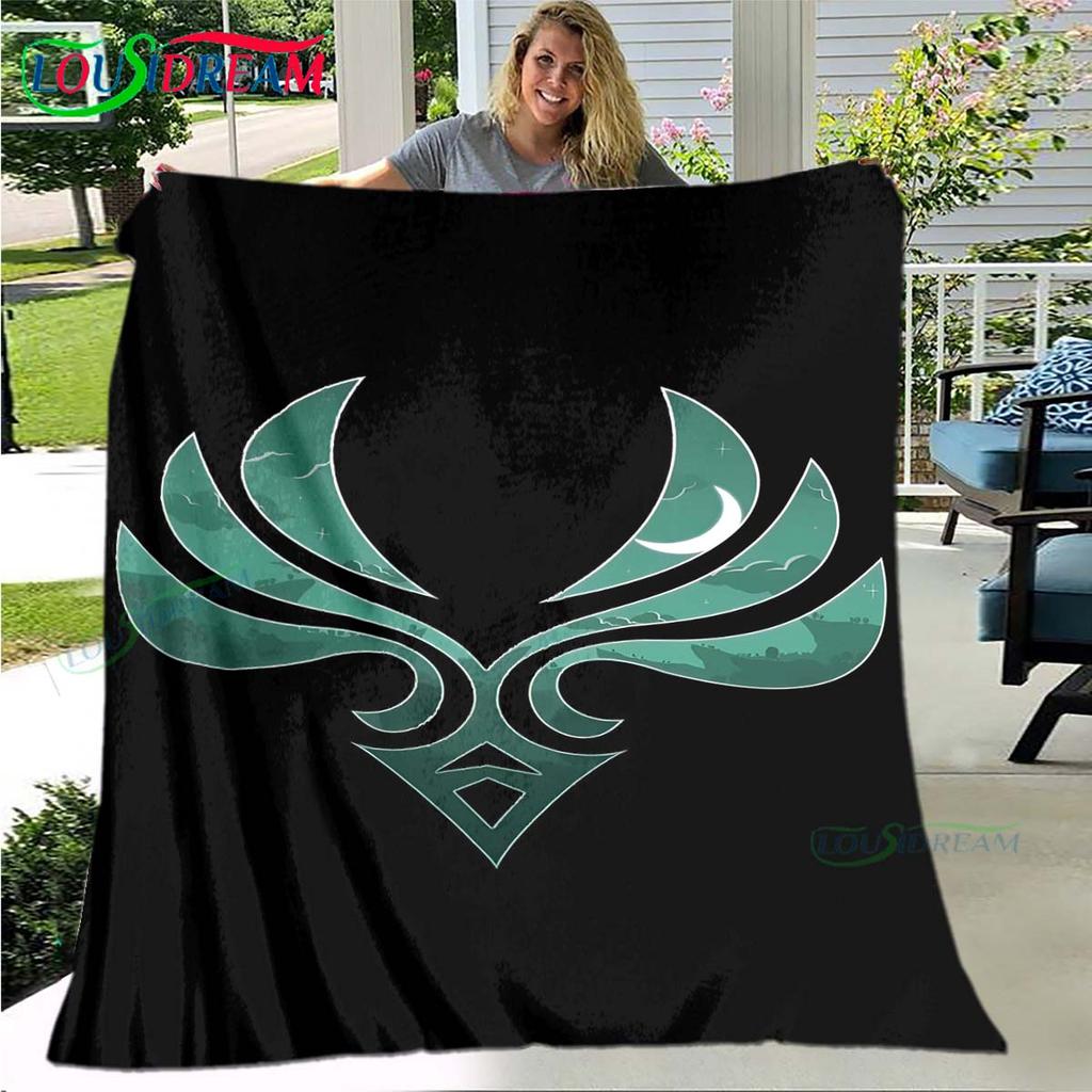 Горячий плед с узором рун Genshin Impact, тонкий фланелевый плед, портативный плед для дома, путешествий, офиса, на обеденный перерыв, подарок на день рождения