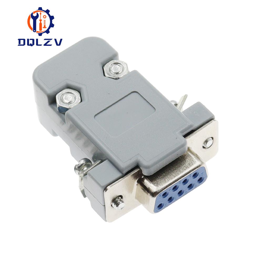 2PCS DB9 Adapter Connector Core RS232 Serial COM Plug Connectors Hole/pin Female Male Port Socket D Sub DP9 Plastic Case