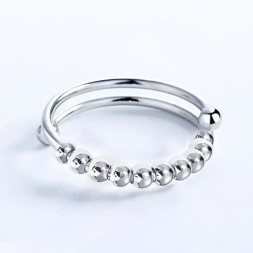 Двухслойное регулируемое женское кольцо с индивидуальным дизайном, простое и лаконичное