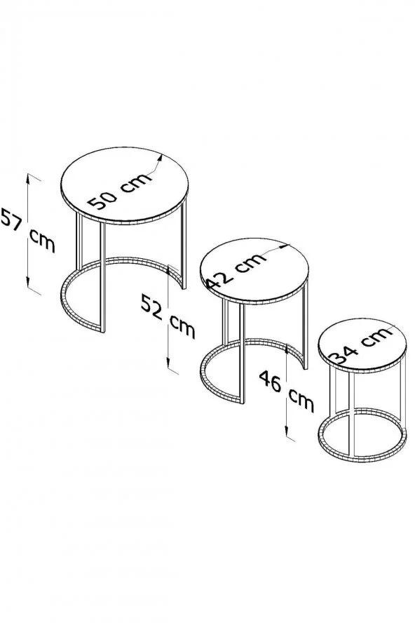 EPeddler Home 3-местный журнальный столик из белого золота, закаленное стекло
