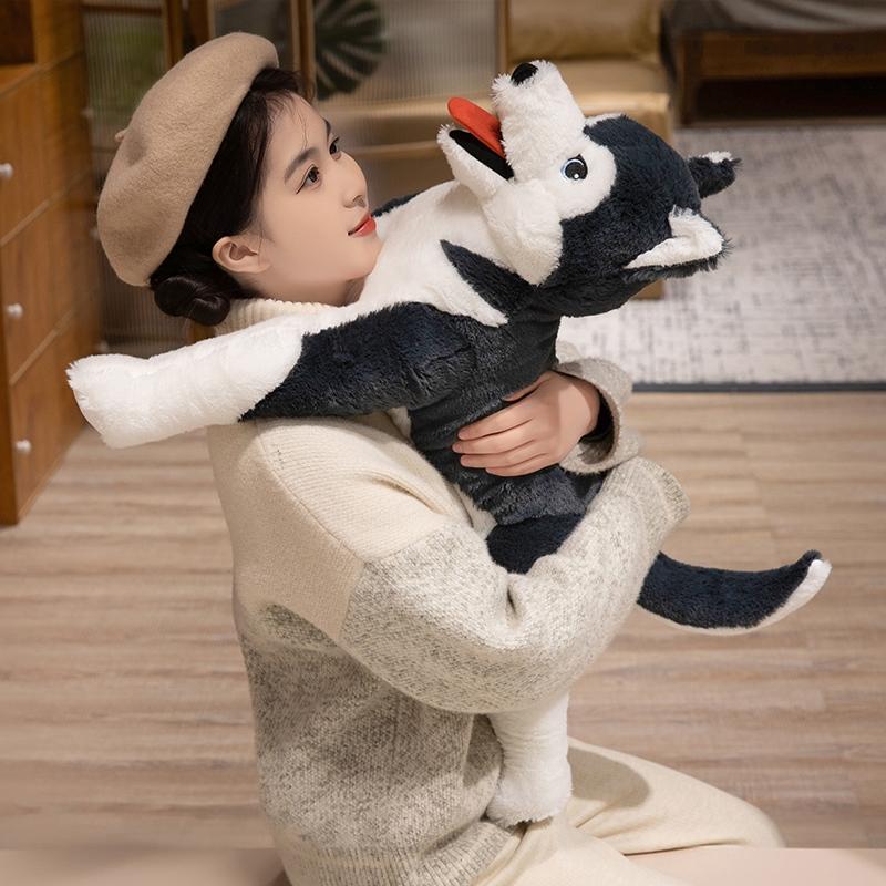 26/57cm Simulation Husky Dog Plush Toy Simulation Stuffed Dog Animal Toys for Children Soft Baby Doll Kids Birthday Gift