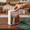 Dining Table Centerpiece Christmas Tree Napkin Holder for Tables, Rustic Wooden Cocktail Tissue Party Decoration Dispenser, Farmhouse Standing Kitchen