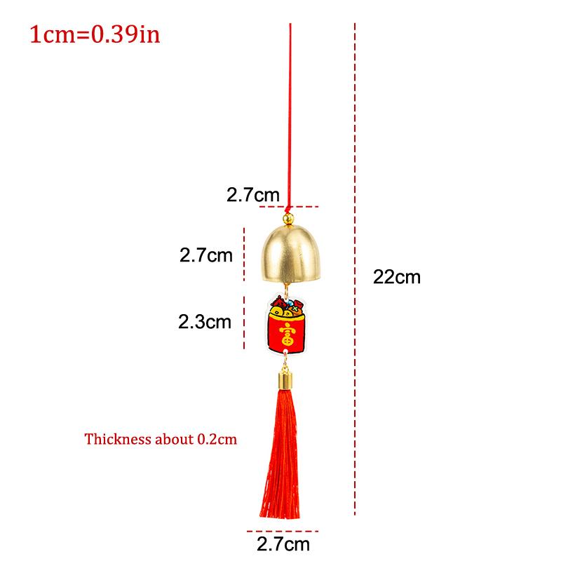 Новогодняя подвеска с кисточкой в виде колокольчика, весенний фестиваль, благословение, молитва, колокольчик, знак желаний, подвесной декор, сумка, кулон, домашний декор