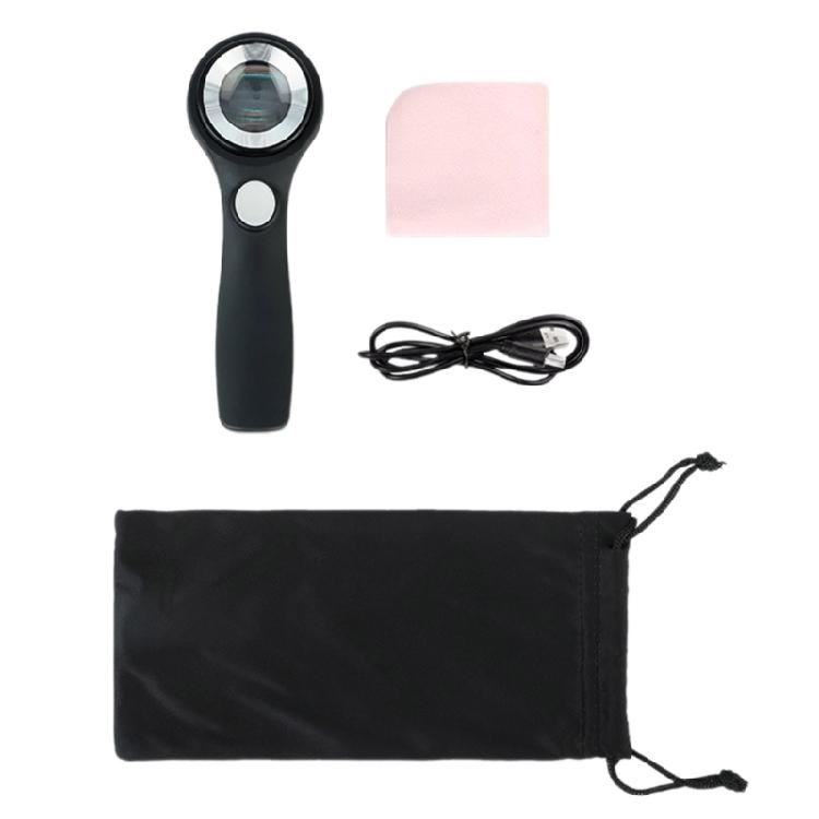 60X Handheld Magnifying Glass Adjustable Bright LED Light Rechargeable Magnifier