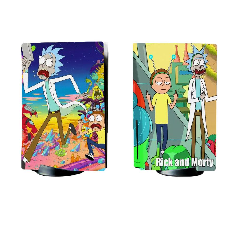 Аниме Рик и Морти Наклейка Обертка Скин Наклейка для PS5 Стандартная Версия с Дисководом