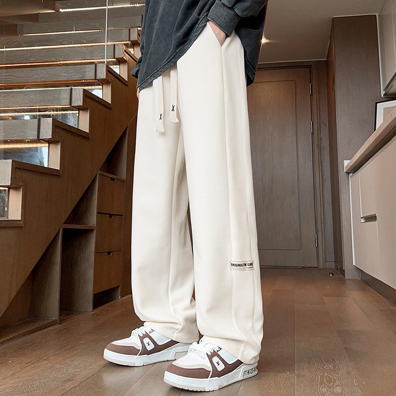Весенне-осенние новые повседневные брюки, студенческие универсальные свободные брюки с широкими штанинами, длинные брюки, мужские повседневные брюки