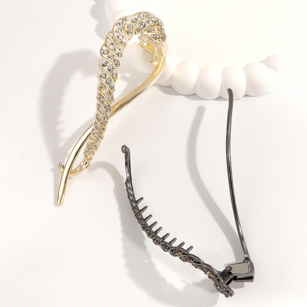 1/2pcsHigh-end Rhinestone Hairpin Hair Ornament, Female Twist Clip Hairpin, Temperament, Frog Buckle, Word Clip Headdress