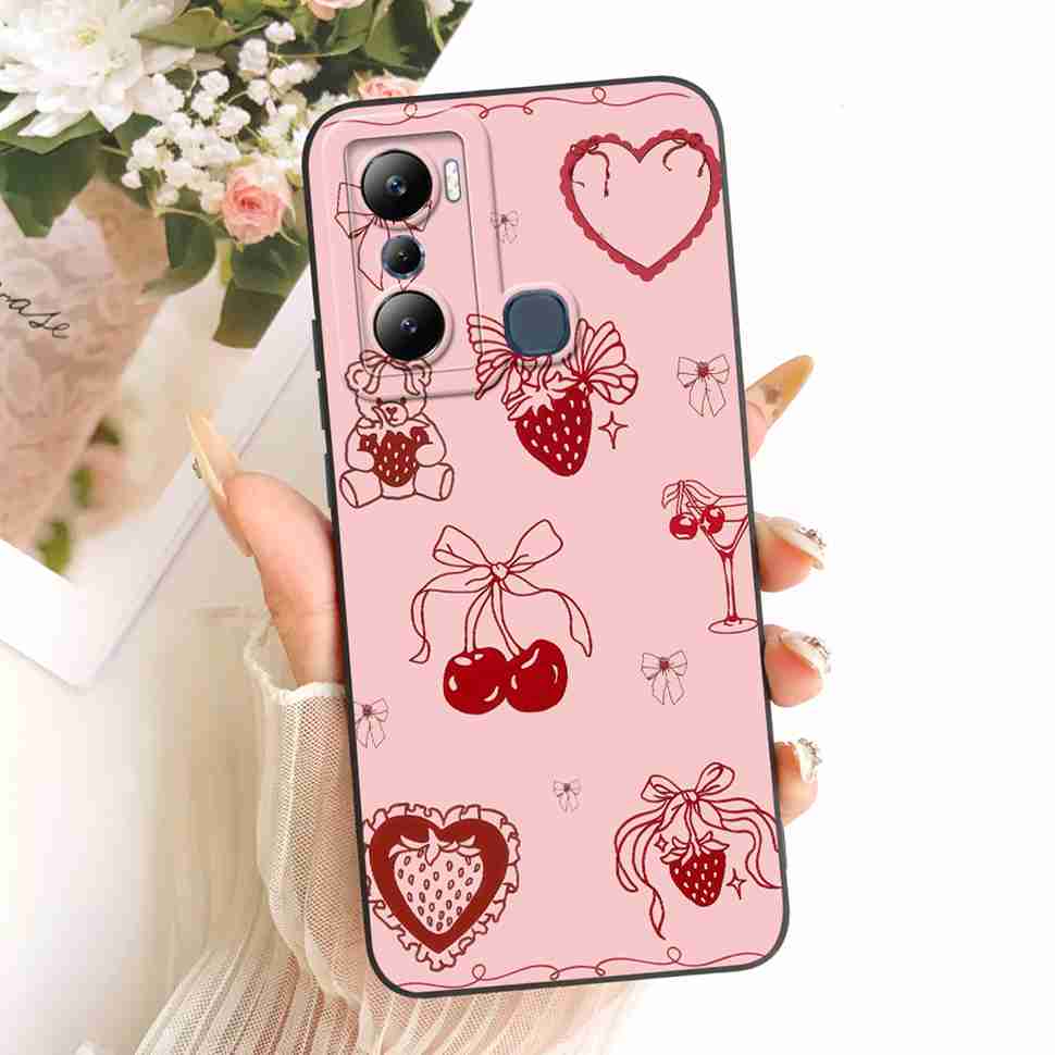 For Infinix Hot 20i X665C X665E Cases Flower Butterfly Silicone Soft Cover For Infinix Hot 20i Hot20i Phone Back Cover Casing