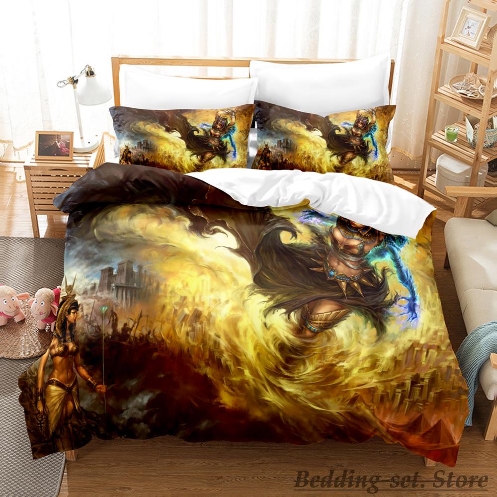 Новый комплект постельного белья Египетский хлопок Односпальный Полуторный Двуспальный Кинг-сайз Комплект постельного белья Взрослый Детский Спальня Комплекты пододеяльников Крутое Аниме Parure De Lit Кровать