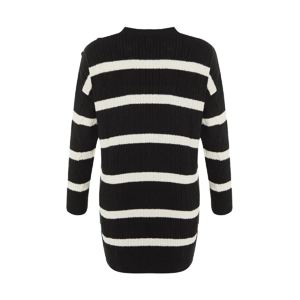 Трикотажный свитер в полоску цвета экрю на пуговицах Tctaw23ak00063