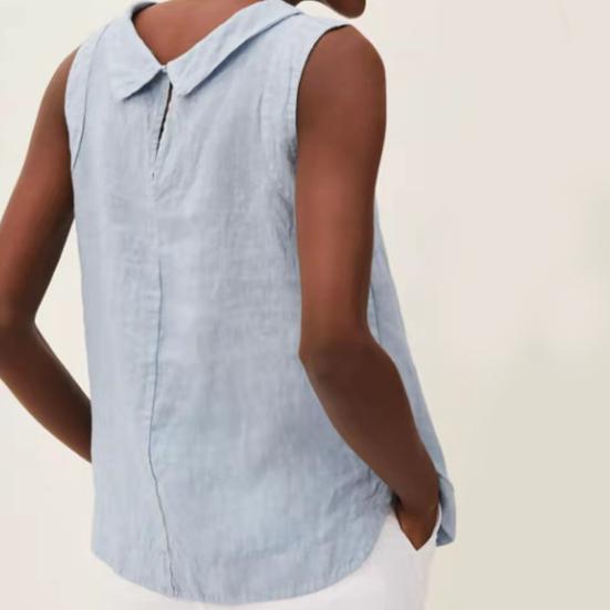 Топы без рукавов с круглым вырезом, модные повседневные, дышащие, мягкие, на каждый день, универсальный однотонный летний топ без рукавов для повседневной жизни