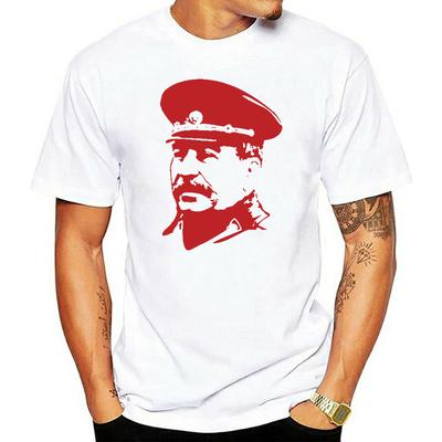 Новая футболка с принтом Сталина в форме СССР, летняя мужская футболка с коротким рукавом и круглым вырезом, хлопковая футболка, повседневная мужская футболка, топы