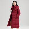 Осень-зима, утепленная теплая парка, женская повседневная милая однотонная свободная куртка с большим карманом, длинное пальто с капюшоном, верхняя одежда