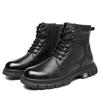 The First Layer of Cowhide Men's Martin Boots Men's Tooling Style Leather Velvet Thermal Leather Boots Men's Casual High-top Men's Shoes