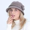 New Women's Knitted Bucket Hat Autumn and Winter Flowers Fashion Plus Velvet Thick Warm Hat