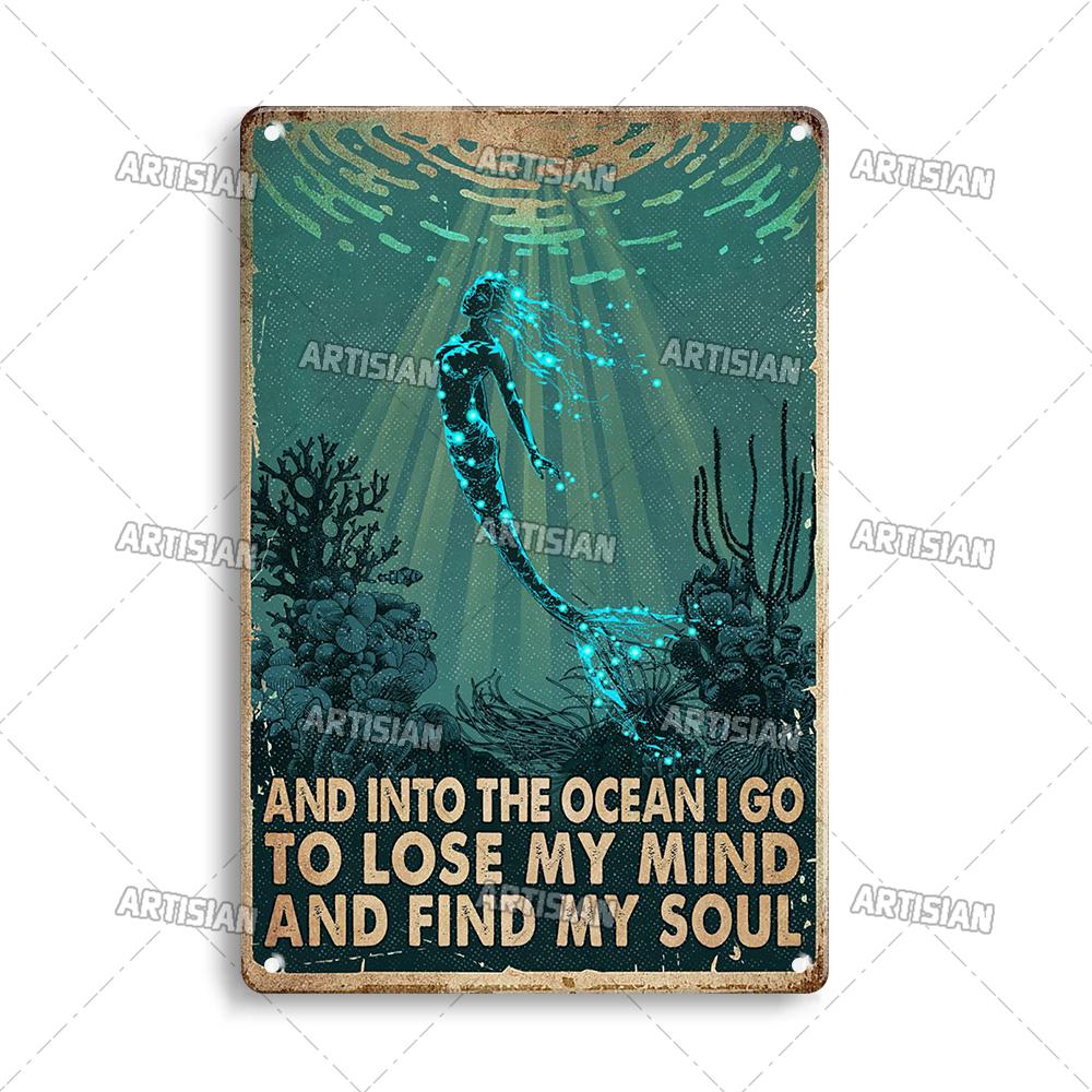 Художественный Плавание Металлический Знак Дайвинг Жестяной Плакат Спорт Океан Декоративная Тарелка Настенный Декор Гараж Бар Паб Клуб Отель Кафе Кухня