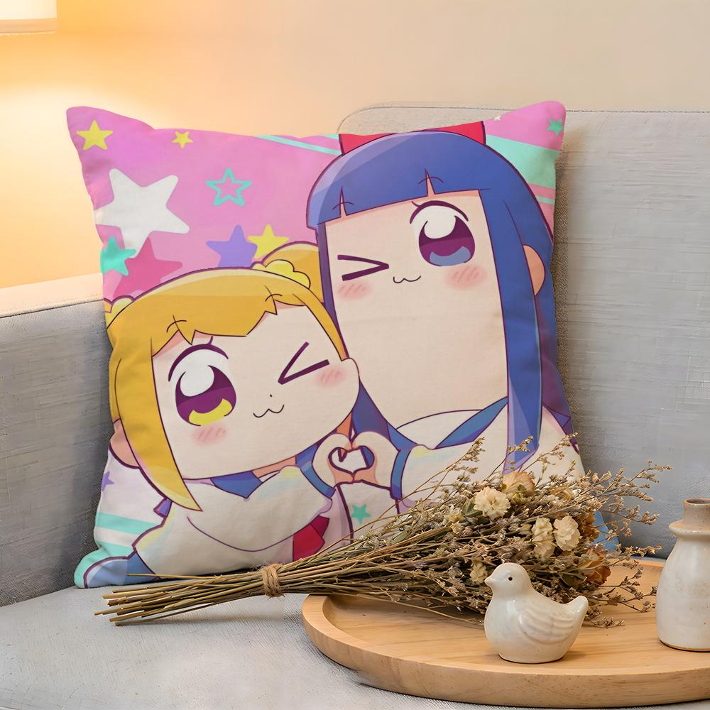Cushion Cover Linen SkinFriendly Soft Decorative Case For Sofa Home Decor Cute Anime Pop Team Epic Pillow cover