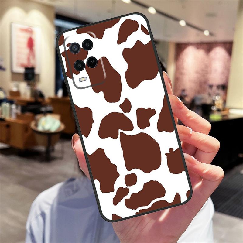 Чехол с принтом под шкуру коровы для Oppo A94 A74 A54 A18 A38 A58 A78 A98 A40 A60 A80 A16 A76 A96 A15 A17 A77 A57S