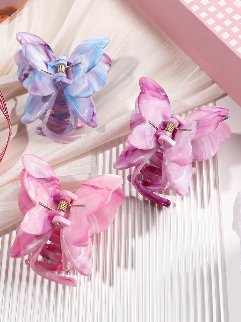 Summer New Three-dimensional Butterfly Hair Claw Clip for Women Medium Shark Clip Half Tie Coiledhair Hair Accessories