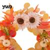 Decorative Wreath for Fireplace 20 Inch Fall Wreaths Front Door, Autumn Harvest Lightweight Indoor with Pumpkins, Sunflowers, Leaves Thanksgiving