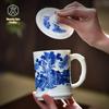 Керамическая кружка для чая Jingdezhen, расписанная вручную сине-белым пейзажем