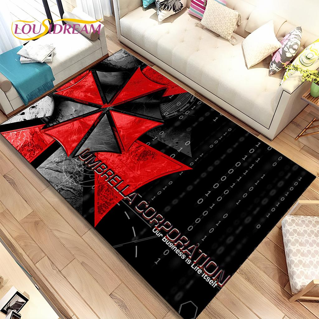 3D R-Resident Evil Games Gamer Area Rug, ковер для гостиной, спальни, дивана, коврика для двери, детский игровой нескользящий коврик