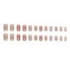 Sweet Blush Burst Flash Milk Yellow Love French Glass Broken Diamond Manicure Pieces Fake Nail Finished 24 Pieces
