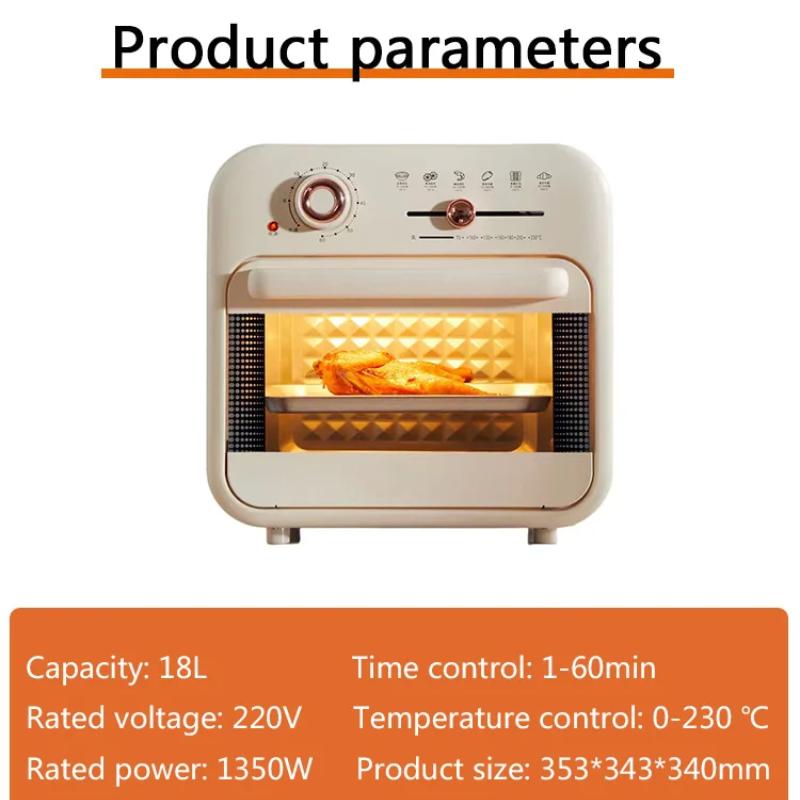 18L Electric Oven, Multi-functional Air Fryer and Oven Combination, Fully Automatic Frying and Baking
