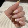 Короткие желтые французские накладные ногти миндалевидной формы - Стильные накладные ногти для нейл-арта