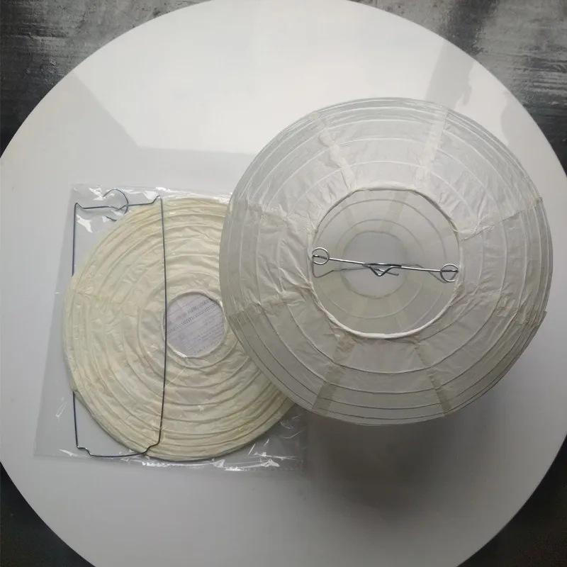 Круглый белый бумажный фонарик 10 дюймов, красный фонарик для Праздника середины осени и свадебного украшения