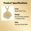 New Arrival VVS Moissanite Flower Pendant S925 Silver Rose Gold Colored Large Necklace for Women Hip Hop Fashion Jewelry Gift