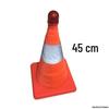 Retractable Reflective Road Cone with LED Light - Foldable & Portable Car Warning Sign