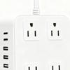 6 USB Ports 8 AC Outlets Extender US Standard Socket Strip Flat Plug USB Charging Strip  Laptop