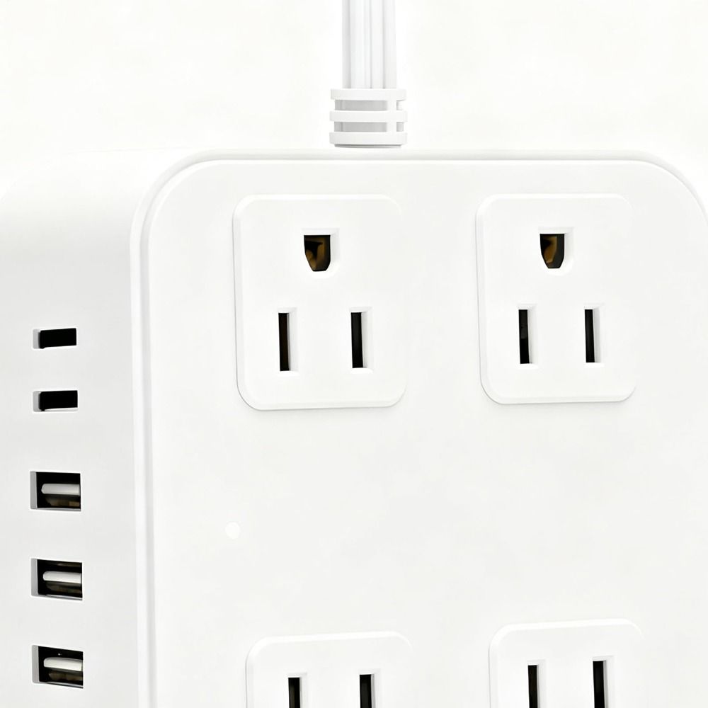 Удлинитель с плоской вилкой и USB-портами 6 USB-портов 8 розеток переменного тока Поддержка нескольких устройств Розетка американского стандарта Безопасный