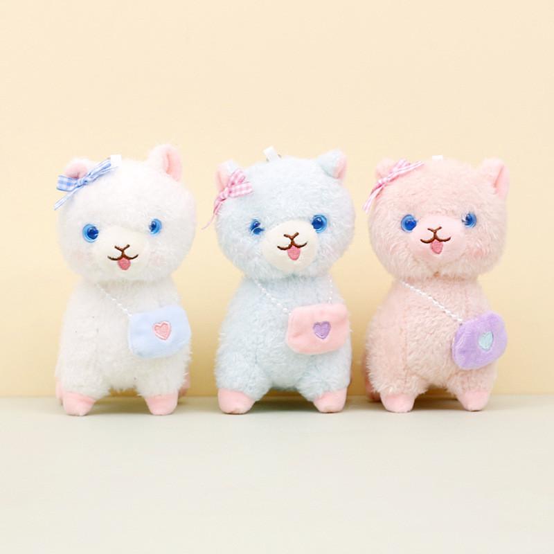 Charming Short Plush Alpaca Keychain Creative Bag Accessory Stuffed Toy