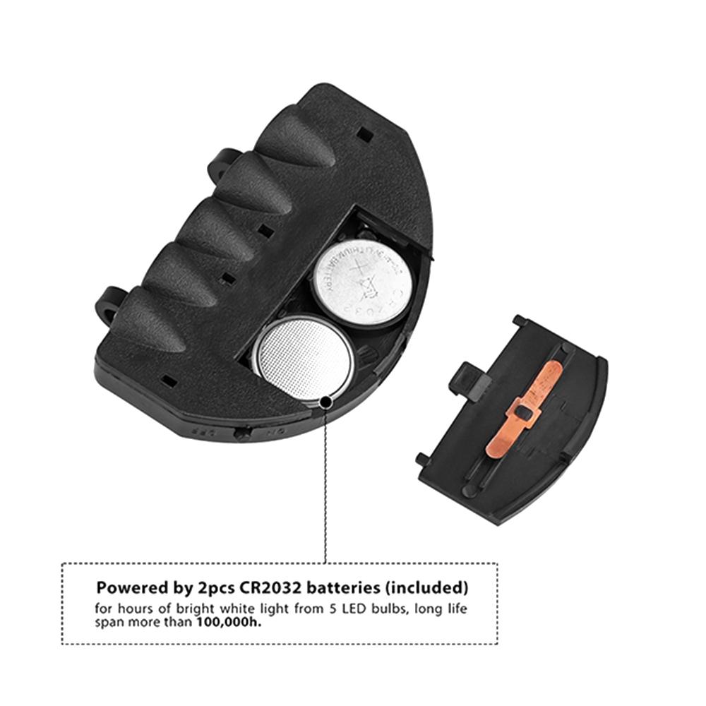 Fishing Hiking 5-LED Flash Cap Brim Lamp Camping Headlamp Headlight Hat Clip Lights
