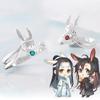 Anime Mo Dao Zu Shi Rabbit Ring Grandmaster of Demonic Cultivation Unisex Adjustable Wei Wuxian Lan Wangji Cosplay Rings Jewelry
