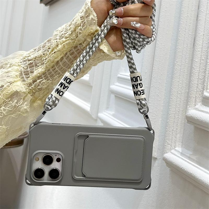 Кошелек через плечо с отделением для карт, жидкий силиконовый чехол для iPhone 15 14 13 12 11 Pro Max 15 14 Plus XS Max XR X 6s 7 8 Plus, силиконовый мягкий чехол с ремешком на веревке