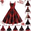 Women's Casual Halloween Printed Suspender Vintage Dress