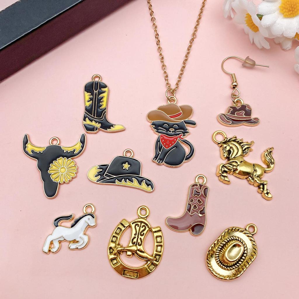 Западная ковбойская шляпа, сапоги, брелок с подвеской в виде лошади