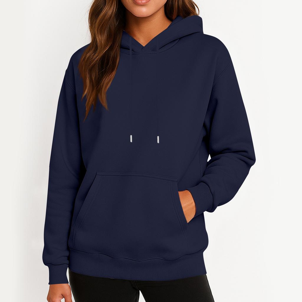 Women's Casual Fashion Sweatshirt Solid Color Hooded Sweatshirt